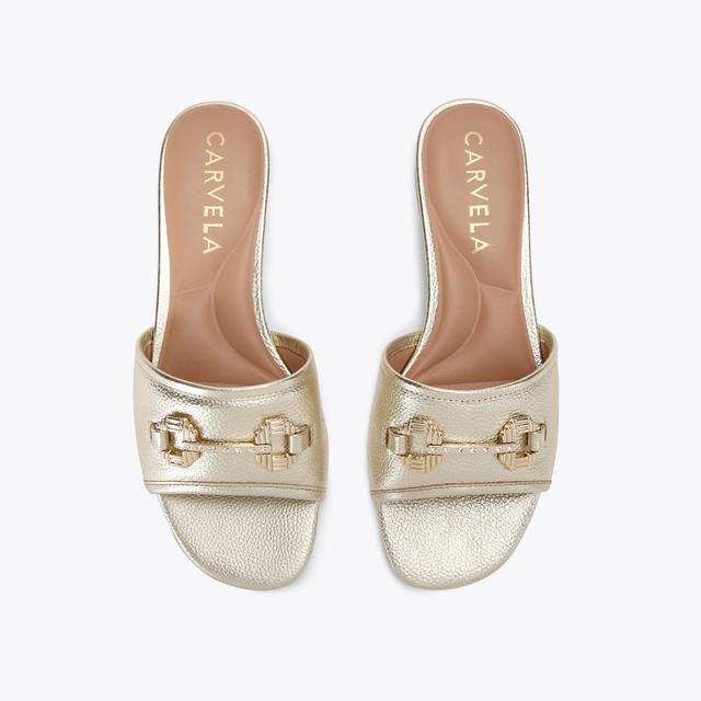 Carvela By Kurt Geiger POISE MULE Gold Slip On Sandal By CARVELA