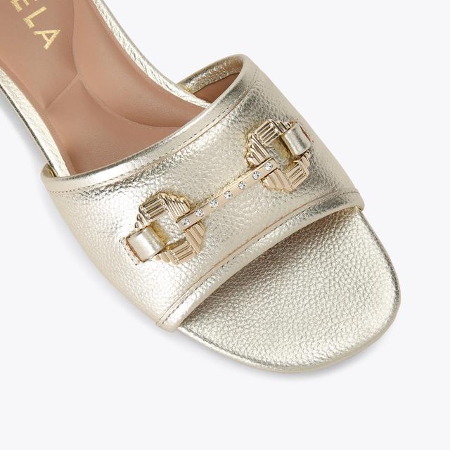 Carvela By Kurt Geiger POISE MULE Gold Slip On Sandal By CARVELA