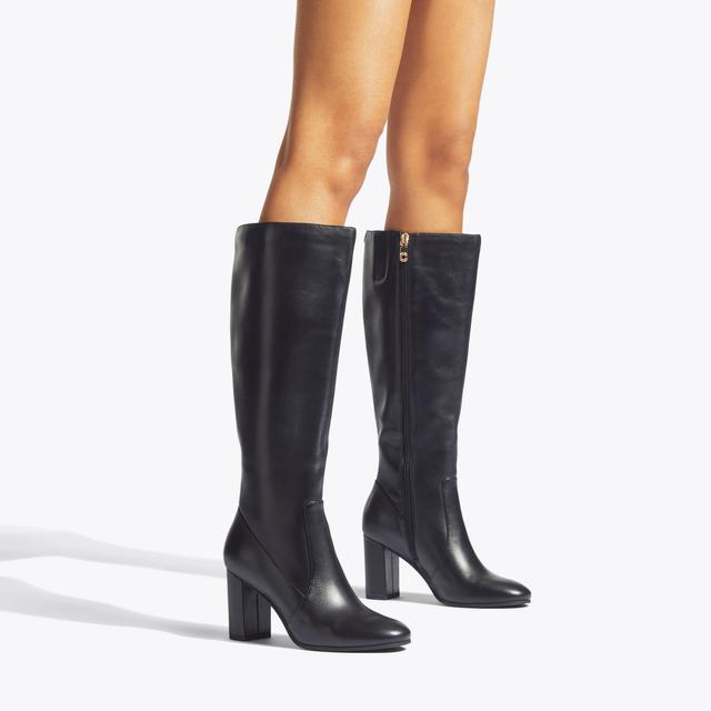 Carvela By Kurt Geiger POSE KNEE HIGH Black Knee High Leather Boots By CARVELA