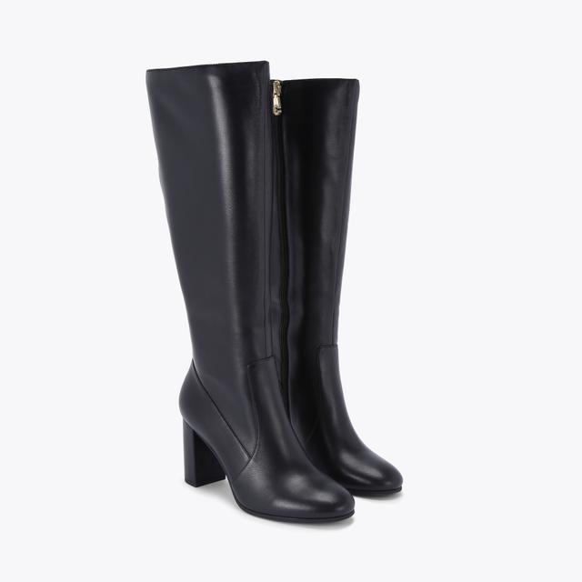 Carvela By Kurt Geiger POSE KNEE HIGH Black Knee High Leather Boots By CARVELA