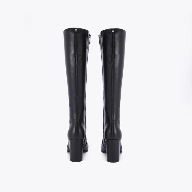 Carvela By Kurt Geiger POSE KNEE HIGH Black Knee High Leather Boots By CARVELA