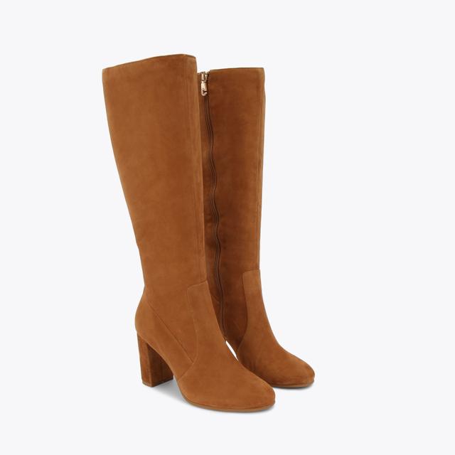 Carvela By Kurt Geiger POSE KNEE HIGH Tan Suede Knee High Boot By CARVELA
