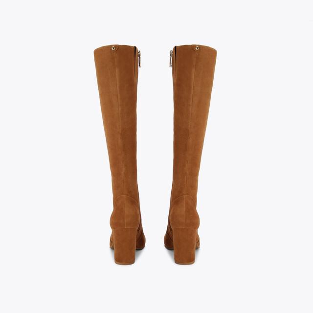 Carvela By Kurt Geiger POSE KNEE HIGH Tan Suede Knee High Boot By CARVELA