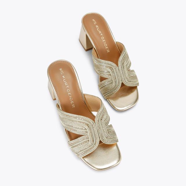 Carvela By Kurt Geiger POSE MULE Gold Rope Block Heel By KG KURT GEIGER