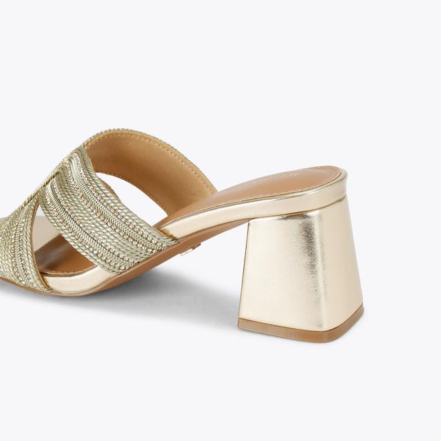 Carvela By Kurt Geiger POSE MULE Gold Rope Block Heel By KG KURT GEIGER