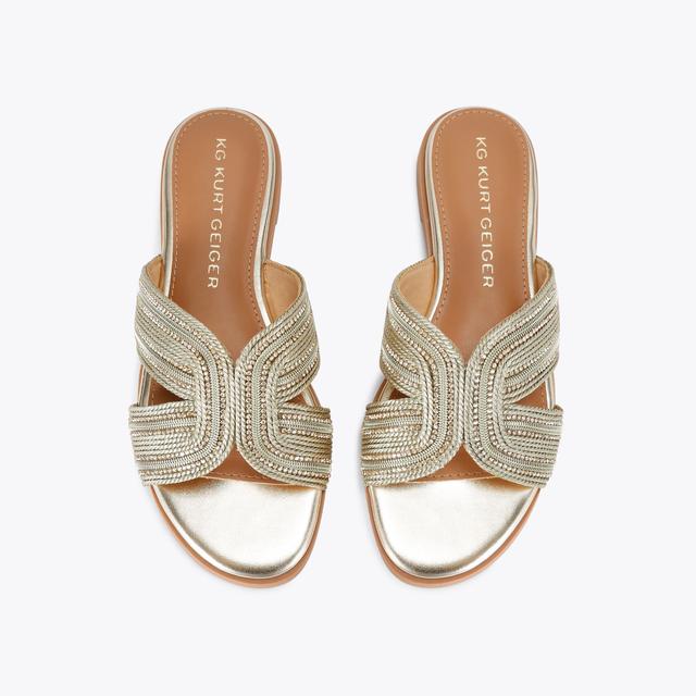 Carvela By Kurt Geiger POSE SANDAL Gold Synthetic Sandal By KG KURT GEIGER