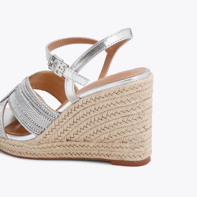 Carvela By Kurt Geiger POSE WEDGE Silver Wedge Crystal Heel By KG KURT GEIGER