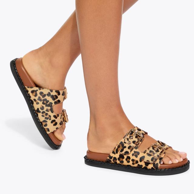 Carvela By Kurt Geiger POSIE Leopard Textured Slip On Sandals By KG KURT GEIGER