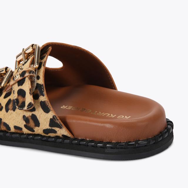 Carvela By Kurt Geiger POSIE Leopard Textured Slip On Sandals By KG KURT GEIGER