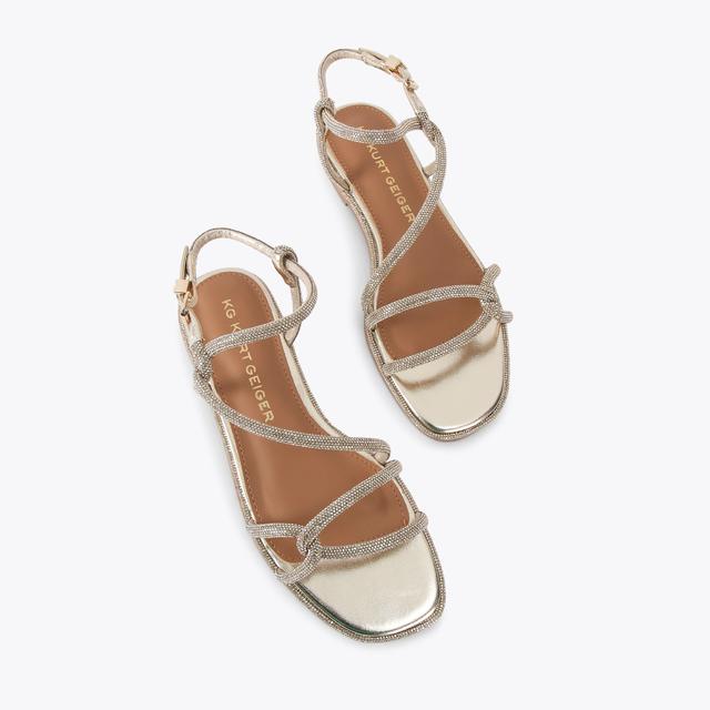Carvela By Kurt Geiger PRIYA Gold Synthetic Sandal By KG KURT GEIGER