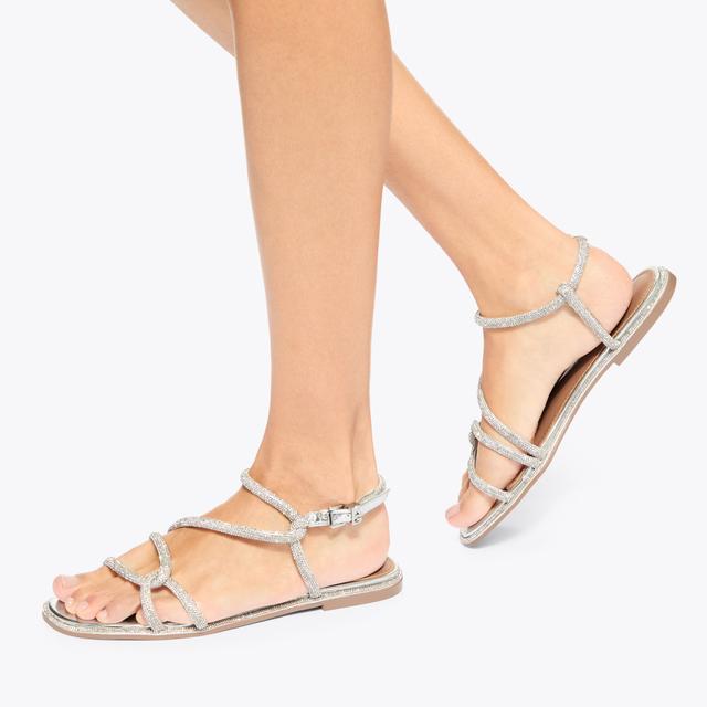 Carvela By Kurt Geiger PRIYA Silver Crystal Sandal By KG KURT GEIGER