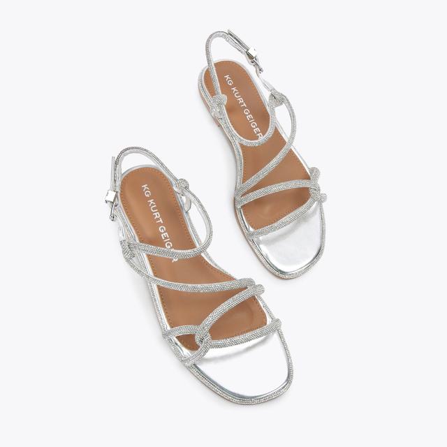 Carvela By Kurt Geiger PRIYA Silver Crystal Sandal By KG KURT GEIGER