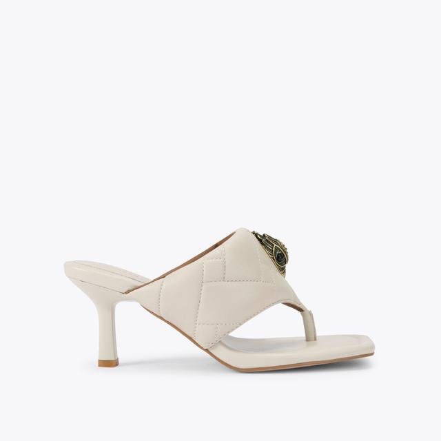 carvela by kurt geiger PUFF THONG HEEL 85 Bone Leather T-Bar Sandal by KURT GEIGER LONDON