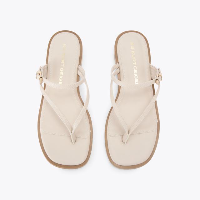 Carvela By Kurt Geiger RAIL Bone T-Bar Slide On Sandal By KG KURT GEIGER