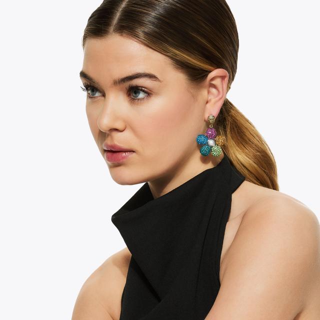 Carvela By Kurt Geiger RAINBOW FLORAL EARRINGS Flower Crystal Drop Earrings By KURT GEIGER LONDON