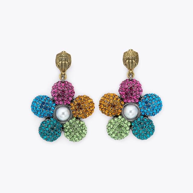 carvela by kurt geiger RAINBOW FLORAL EARRINGS Flower Crystal Drop Earrings by KURT GEIGER LONDON
