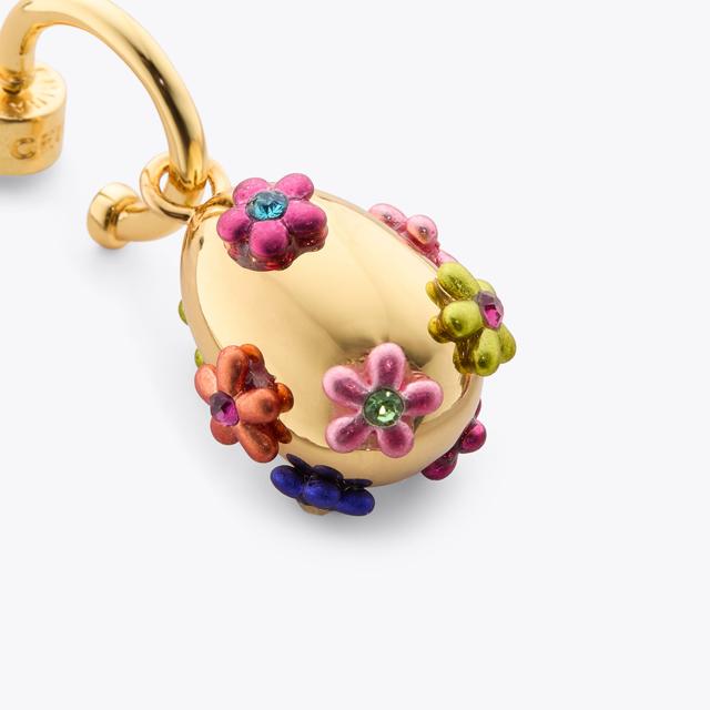 Carvela By Kurt Geiger RAINBOW FLORAL HUGGIES Gold Hoop Earrings By KURT GEIGER LONDON