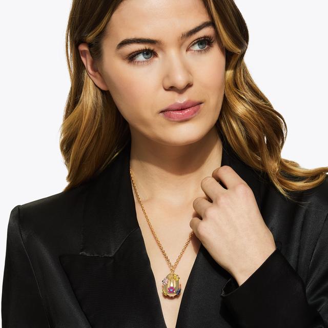 Carvela By Kurt Geiger RAINBOW FLORAL PENDANT Gold Floral Pendant Necklace By KURT GEIGER LONDON