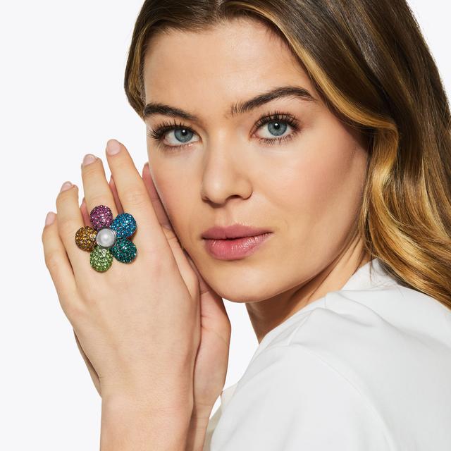 Carvela By Kurt Geiger RAINBOW FLOWER RING Rainbow Crystal Flower Ring By KURT GEIGER LONDON