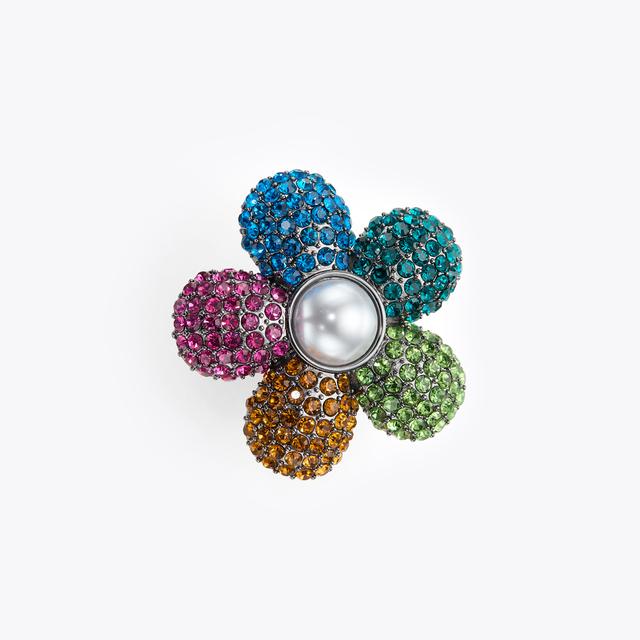 Carvela By Kurt Geiger RAINBOW FLOWER RING Rainbow Crystal Flower Ring By KURT GEIGER LONDON