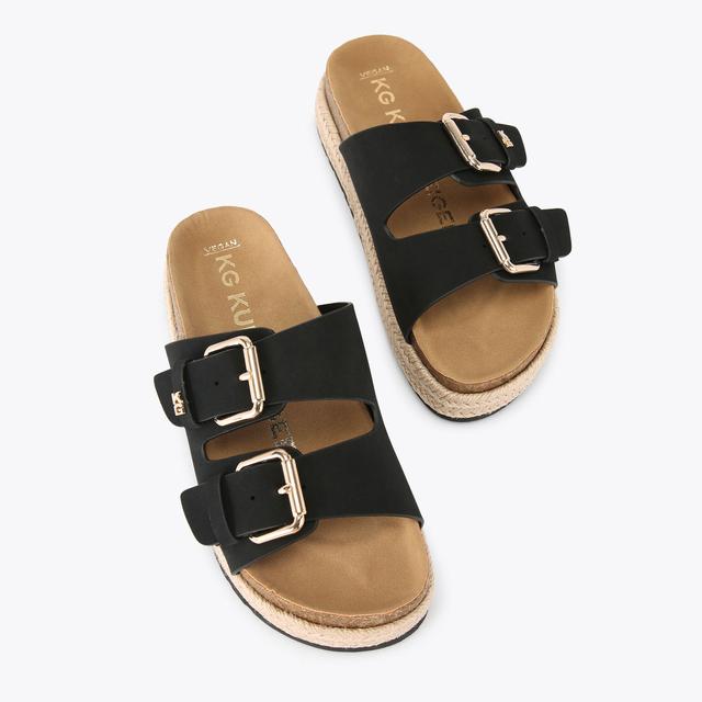 Carvela By Kurt Geiger RAQUEL Black Slip On Sandals By KG KURT GEIGER