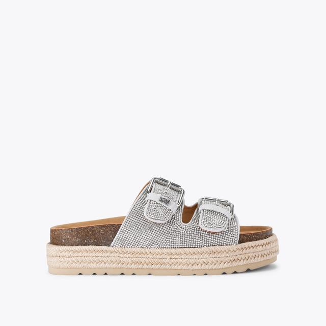 carvela by kurt geiger RAQUEL GEM Silver Crystal Slip On Sandal by KG KURT GEIGER