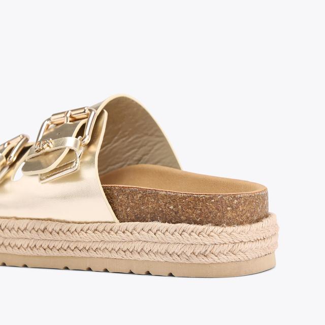 Carvela By Kurt Geiger RAQUEL Gold Slip On Sandals By KG KURT GEIGER