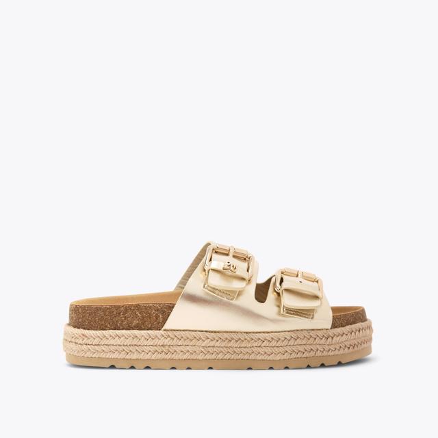 carvela by kurt geiger RAQUEL Gold Slip On Sandals by KG KURT GEIGER