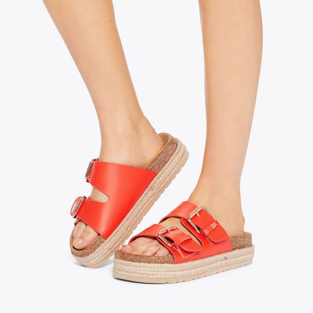 Carvela By Kurt Geiger RAQUEL Orange Slip On Sandal By KG KURT GEIGER