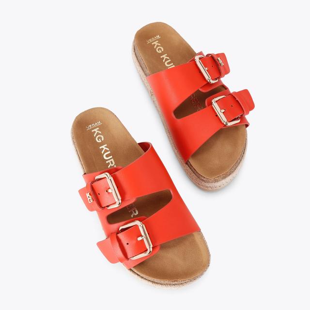 Carvela By Kurt Geiger RAQUEL Orange Slip On Sandal By KG KURT GEIGER