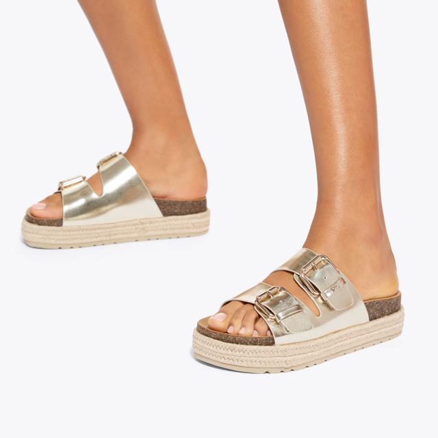 Carvela By Kurt Geiger RAQUEL2 Gold Synthetic Sandal By KG KURT GEIGER