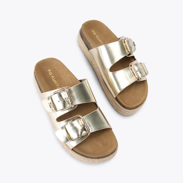 Carvela By Kurt Geiger RAQUEL2 Gold Synthetic Sandal By KG KURT GEIGER