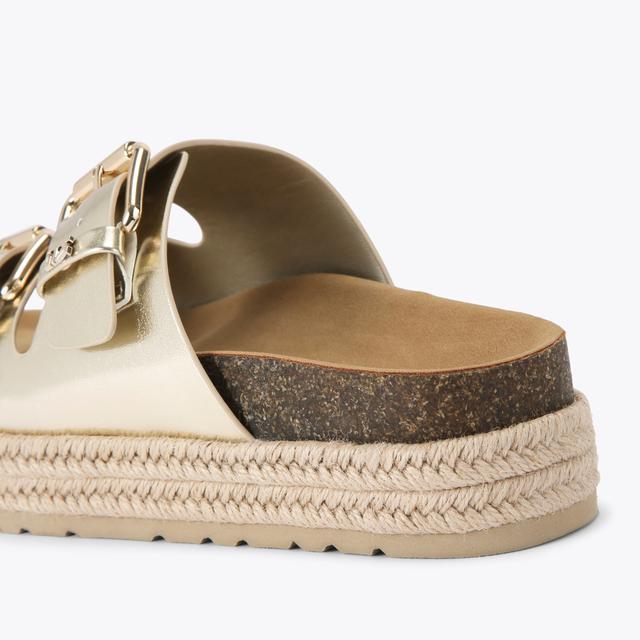 Carvela By Kurt Geiger RAQUEL2 Gold Synthetic Sandal By KG KURT GEIGER