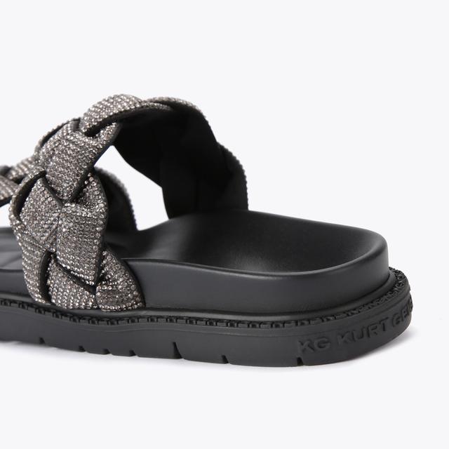Carvela By Kurt Geiger RATH BLING2 Black Slip On Sandal By KG KURT GEIGER