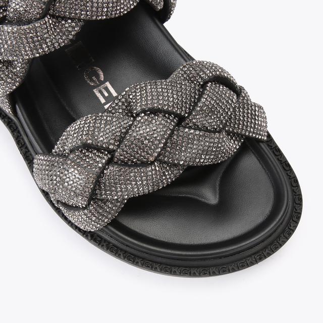 Carvela By Kurt Geiger RATH BLING2 Black Slip On Sandal By KG KURT GEIGER