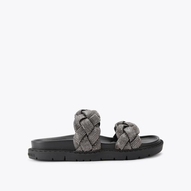 carvela by kurt geiger RATH BLING2 Black Slip On Sandal by KG KURT GEIGER