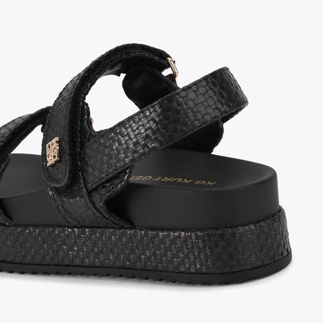 Carvela By Kurt Geiger RAYMOND2 Black Woven Raffia Sandal By KG KURT GEIGER
