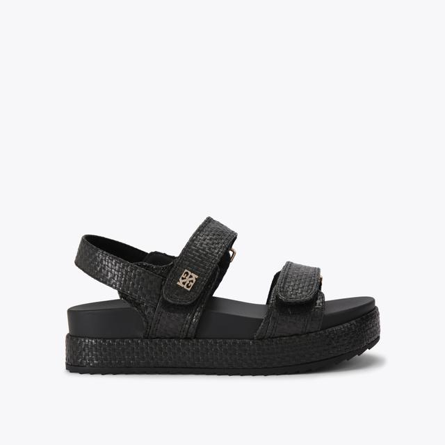 carvela by kurt geiger RAYMOND2 Black Woven Raffia Sandal by KG KURT GEIGER