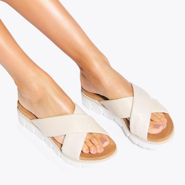 Carvela By Kurt Geiger RAYNA Bone Slip On Sandal By KG KURT GEIGER