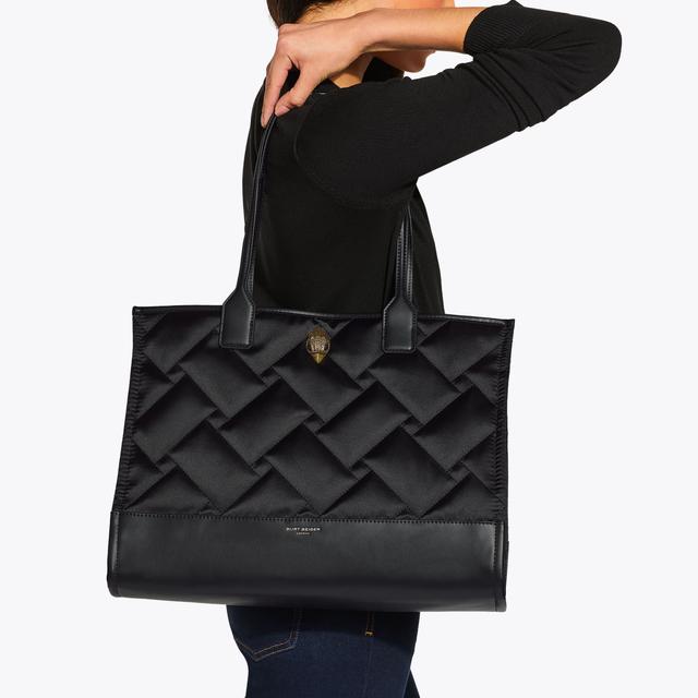 Carvela By Kurt Geiger RECYCLED SQ SHOPPER Black Recycled Nylon Square Tote Bag By KURT GEIGER LONDON