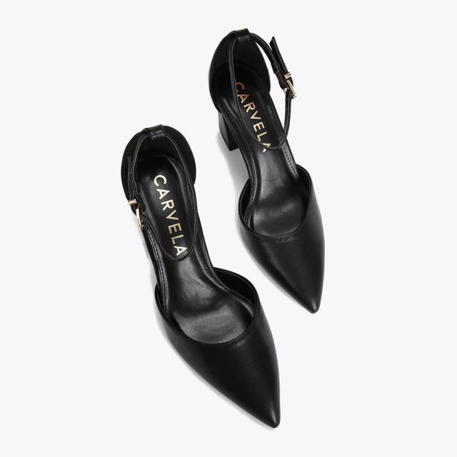 Carvela By Kurt Geiger REFINED COURT Black Pointed Toe Block Heels By CARVELA