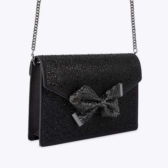 Carvela By Kurt Geiger REGAL BOW Black Crystal Clutch Bag By CARVELA