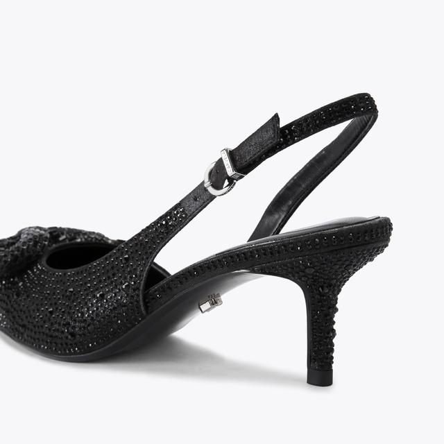 Carvela By Kurt Geiger REGAL BOW SLING 2 Black Crystal Heels By CARVELA