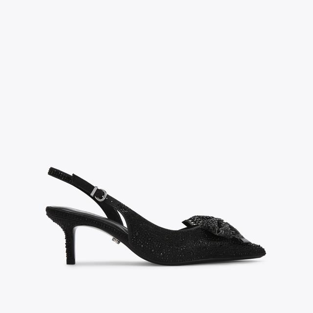 carvela by kurt geiger REGAL BOW SLING 2 Black Crystal Heels by CARVELA