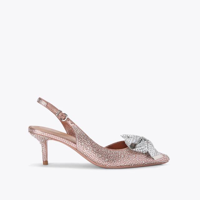 carvela by kurt geiger REGAL BOW SLING 60 Rose God Crystal Slingback Heel by CARVELA