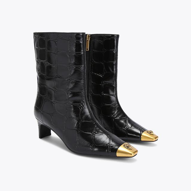 Carvela By Kurt Geiger REGENT ANKLE BOOT Black Croc Embossed Ankle Boot By KURT GEIGER LONDON