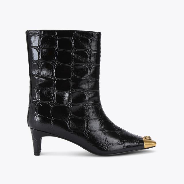 carvela by kurt geiger REGENT ANKLE BOOT Black Croc Embossed Ankle Boot by KURT GEIGER LONDON