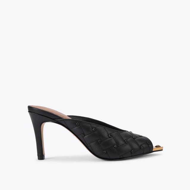 carvela by kurt geiger REGENT CRYSTAL POINT MULE Black Leather Mule Heel by KURT GEIGER LONDON
