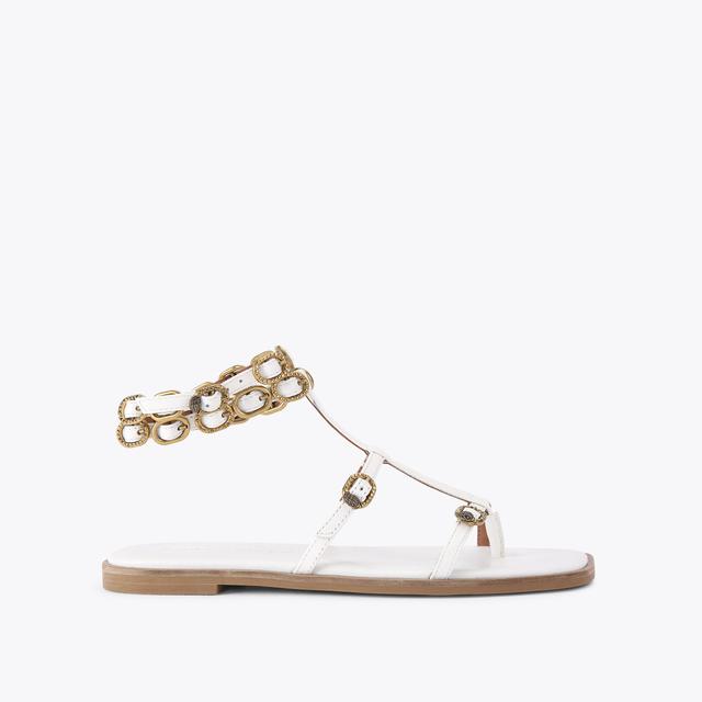 carvela by kurt geiger REGENT FLAT GLADIATOR White Leather Sandal by KURT GEIGER LONDON