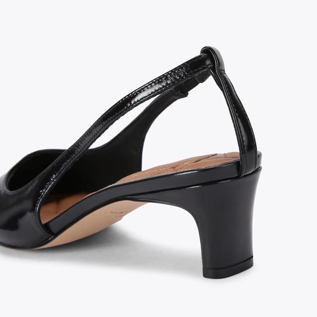 Carvela By Kurt Geiger REGENT LOW OPEN COURT Black Patent Slingback Heel By KURT GEIGER LONDON